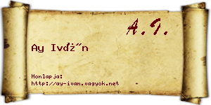 Ay Iván névjegykártya
